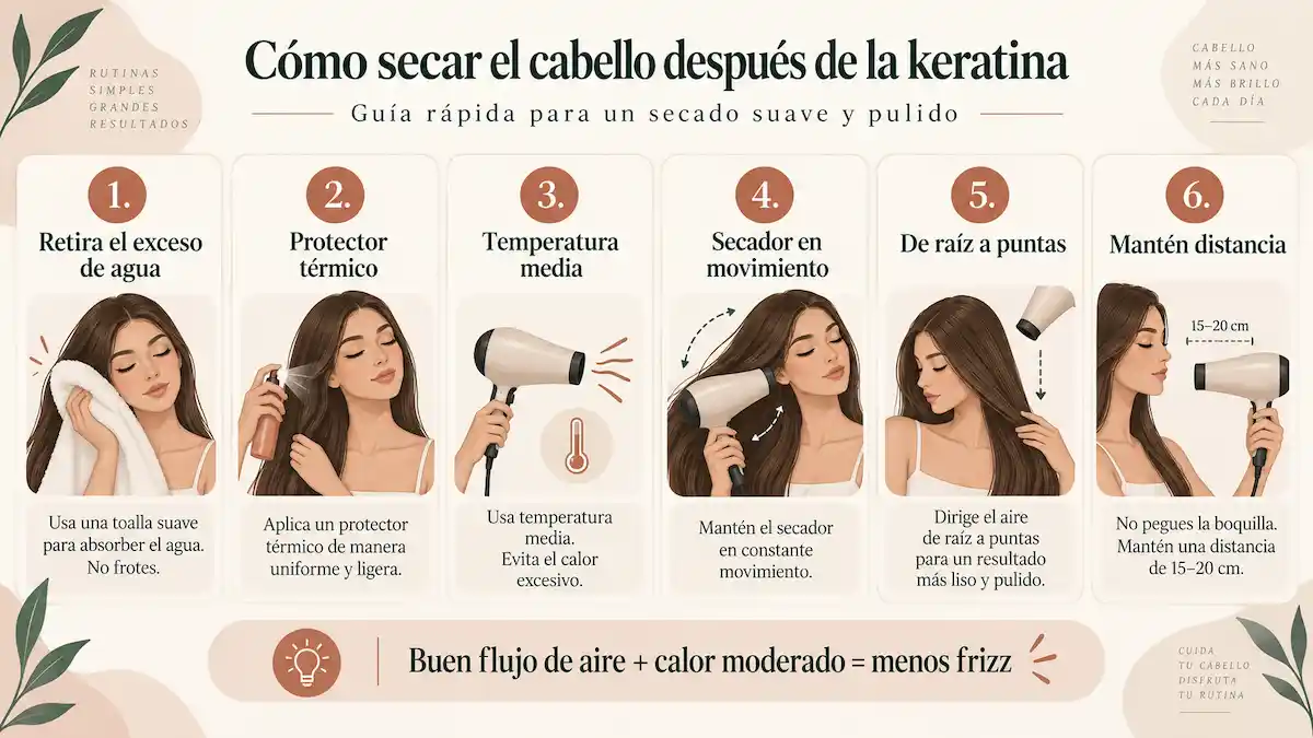 Cómo secar el cabello despues de keratina