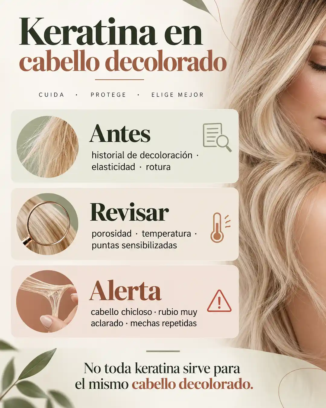 Keratina en cabello sin color