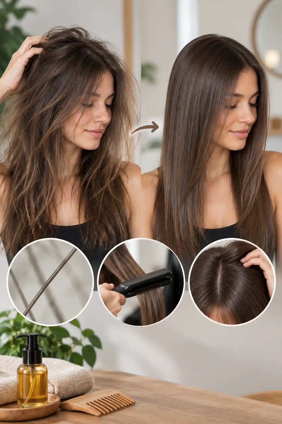 Keratina en el cabello fino