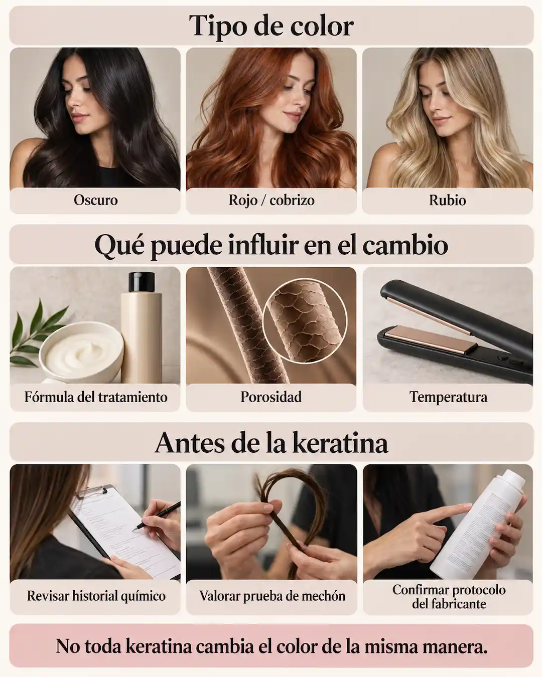 Keratina y cabello teñido: factores que influyen en el color