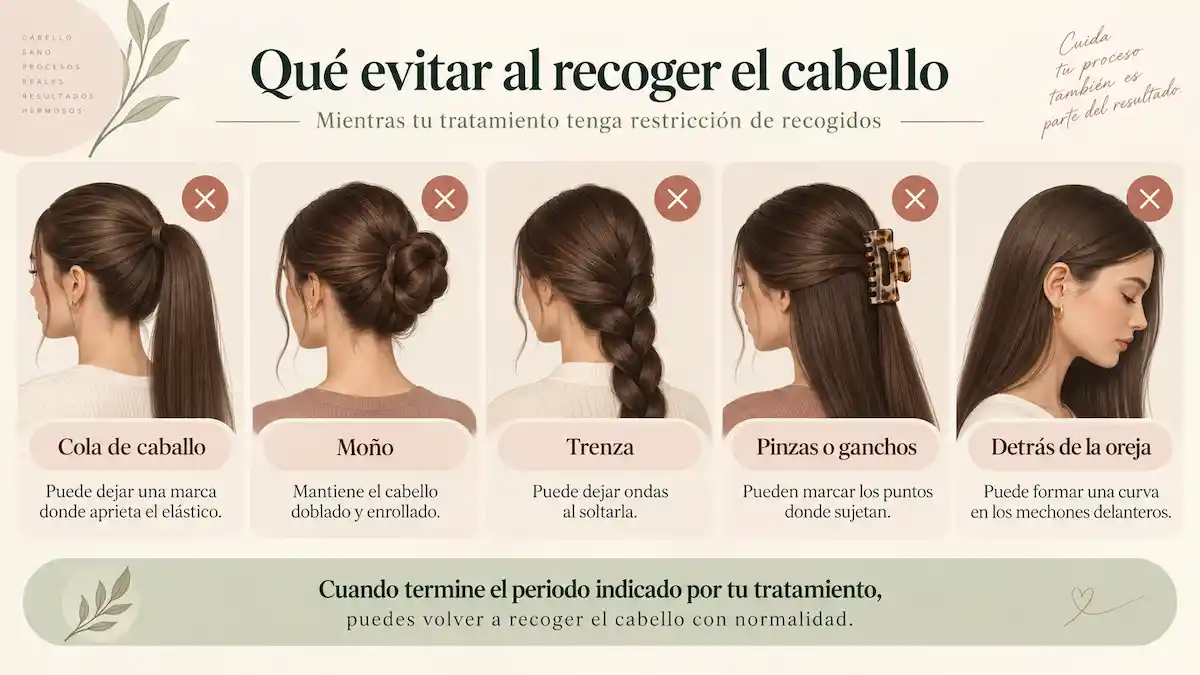 Peinados y accesorios que conviene evitar al recoger el cabello después de la keratina
